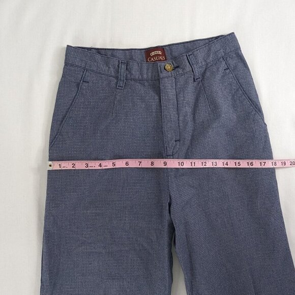 VTG Lee Blue Checkered High Rise Straight Leg Bareback Trousers - Picture 4 of 8